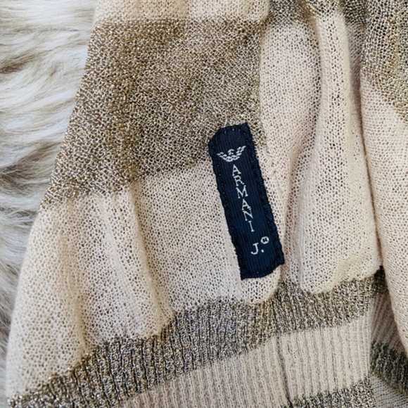 Armani Sheer Transparent Striped Cardigan Sweater - Picture 7 of 8